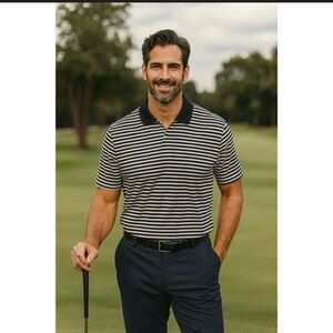 Bobby Jones Classic Black and White Polo